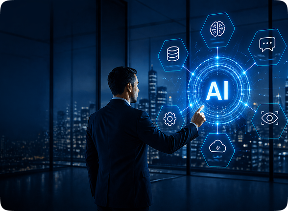 Doctor using AI interface