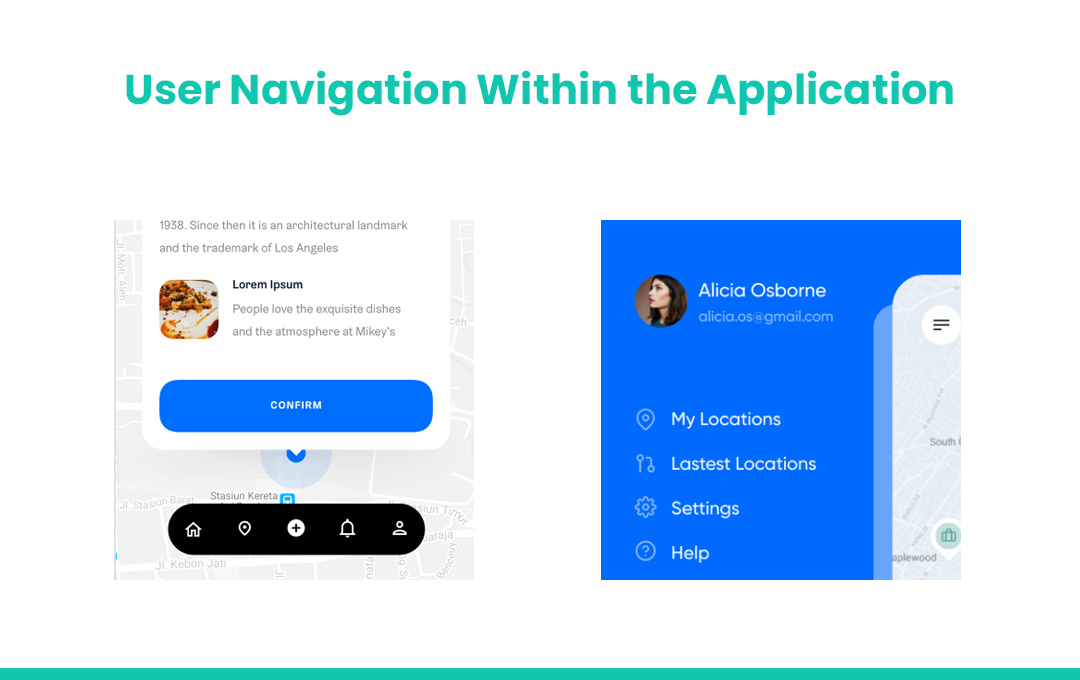 User Navigation Within the Application