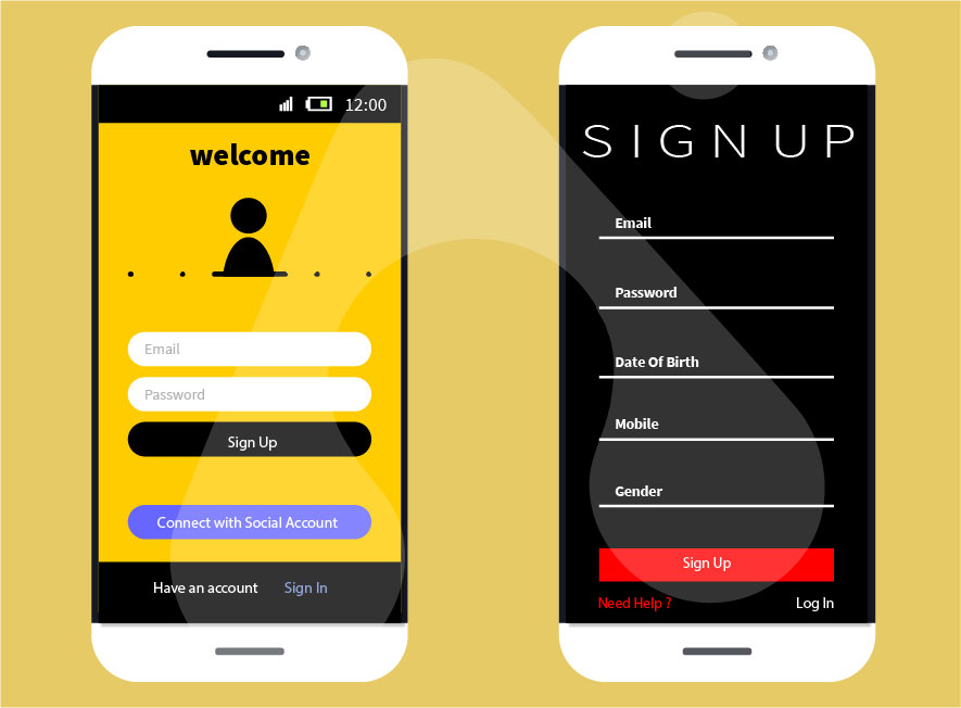 sign up process of mobile apps | Appventurez