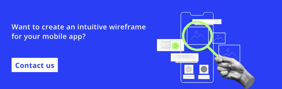 wireframe for mobile app