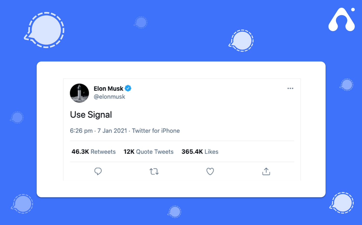 use signal app post by elon musk on Twitter