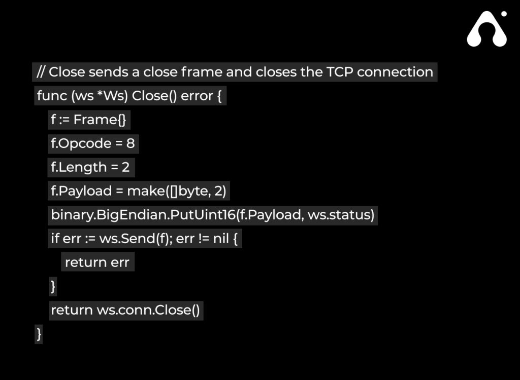 how to create a close frame for a handshake