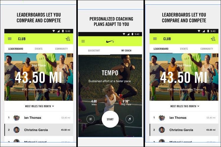 Nike Training Club App UI