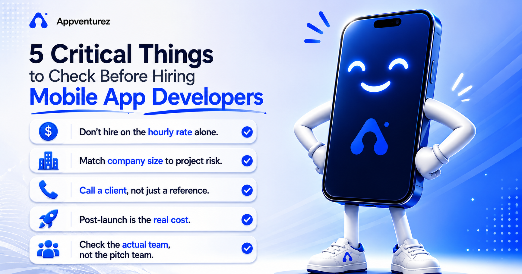 5 Critical Things to Check Before Hiring Mobile App Developers