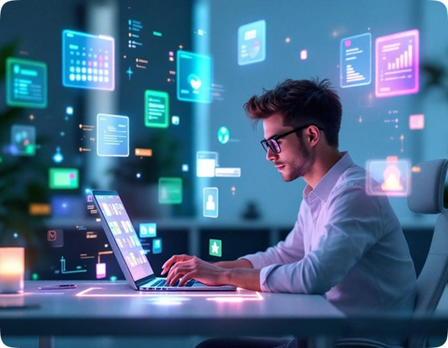 Doctor using AI interface